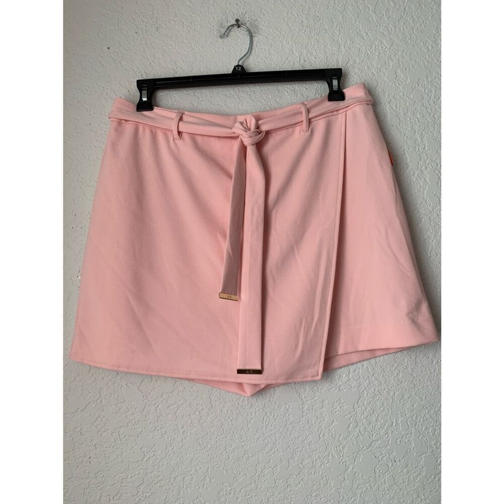 AK Anne Klein Pink Elastic Waist Wrap w/ Tie Shorts Size L